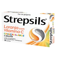 Strepsils Laranja com Vitamina C, 1,2/0,6 mg x 36 pst